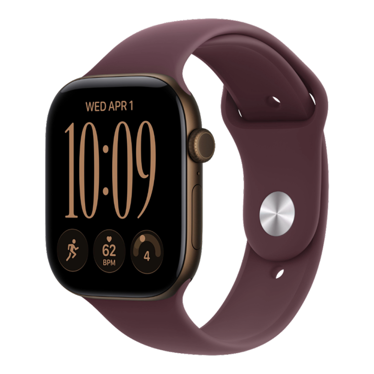Apple Watch Series 12 GPS 42mm Dark Bronze Aluminum Case with Burgundy Sport Band - S/M aw2026-5 фото